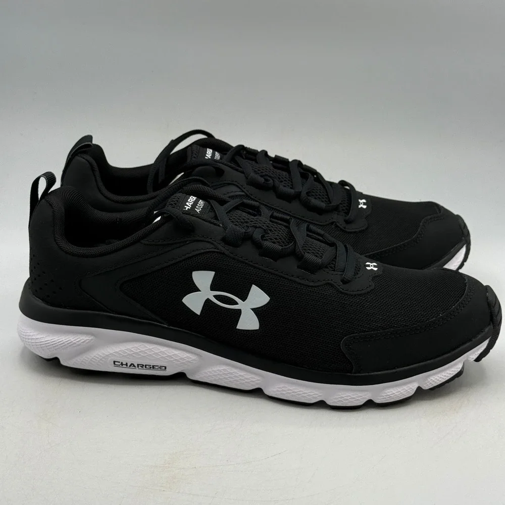 Under Armour Charged Assert 9 Shoes Mens 10.5 Black White Running 3024590-001